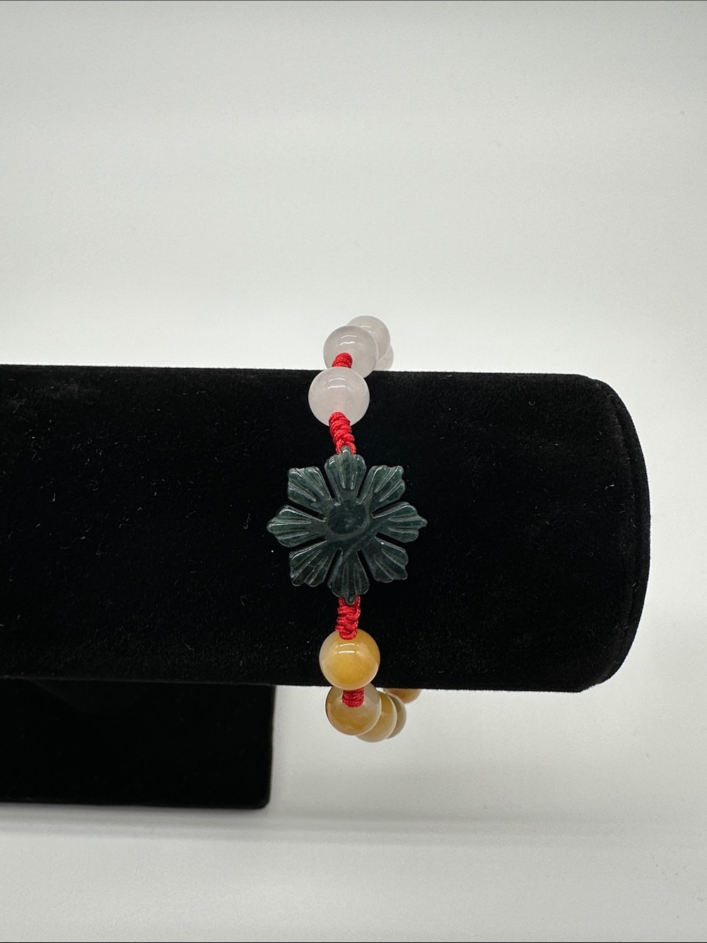 Adjustable Jade Bracelet with Filo Star Pendant